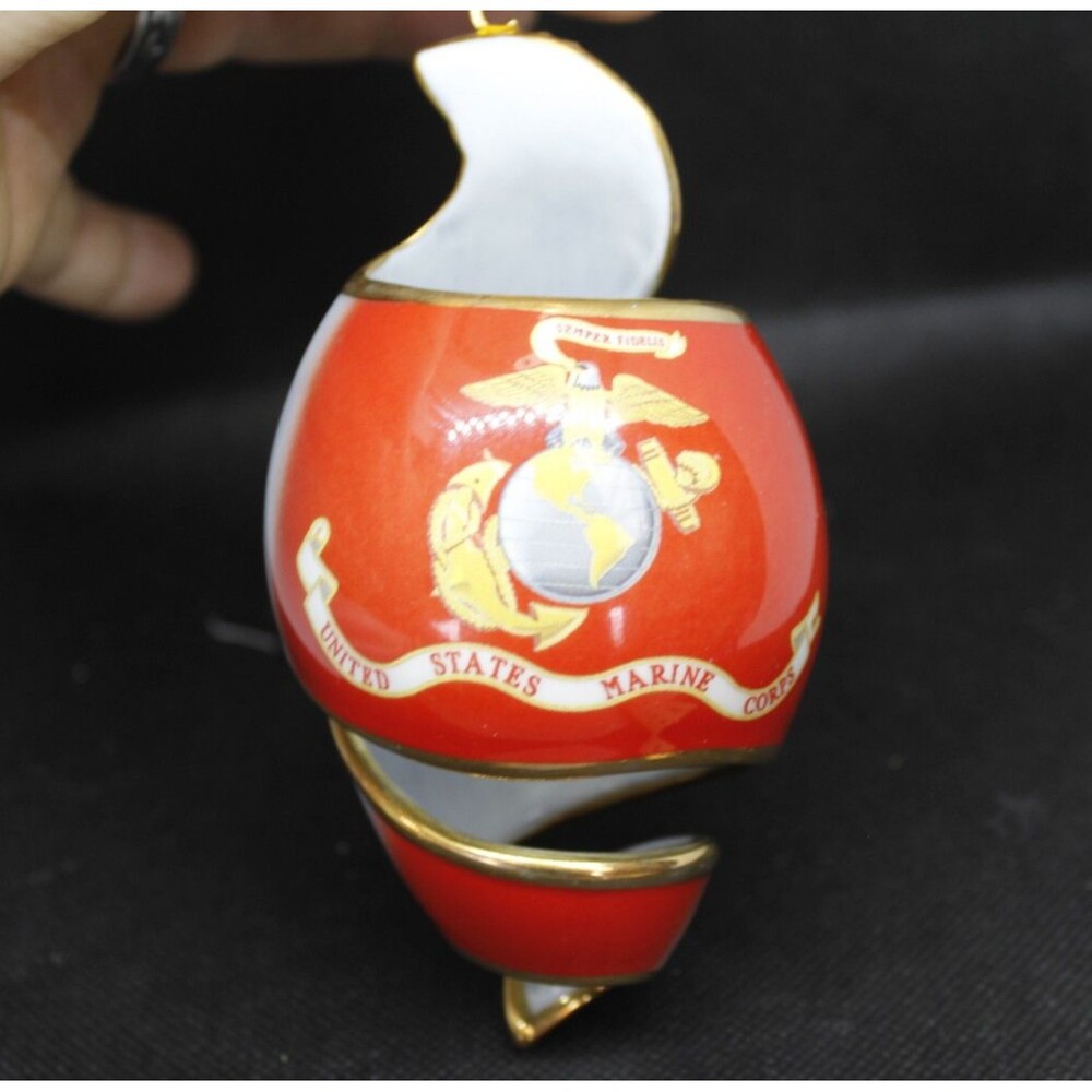 Bradford Editions USMC Faithful to the Flag Marine Corps Flag Ornament